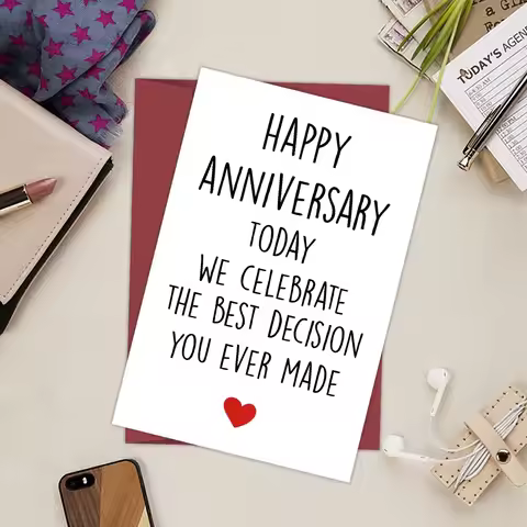 Happy Anniversary Card,Today We Celebrate The Best Decision You Ever Made Greeting Card.Funny Annive