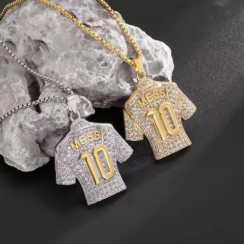 Fashionable and Creative No. 10 Jersey Men's Necklace Personality Charm Hip-Hop Punk Football Lover 