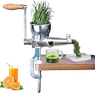 Manual Wheatgrass Juicer, Portable Crank Wheatgrass Extractor with 9cm Diameter Feed Inlet, Stainles