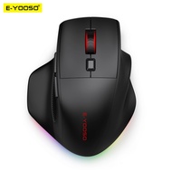 E-YOOSO X-54 USB รองรับบลูทูธ 2.4G ไร้สายเมาส์ขนาดใหญ่สำหรับเล่นเกม SG205 12800 DPI เมาส์สำหรับเล่นเ
