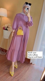 MIDI DRESS WANITA/MIDI DRESS RAYON WANITA TERBARU/MIDI DRESS