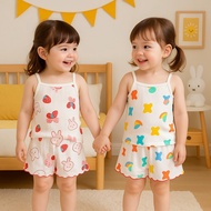 BOBOHO - GIRLS' THIN T-SHIRT SET CASUAL HOME CLOTHES SET SUMMER CHILDREN'S ONESET/ Kids Pyjamas Girl
