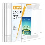 Wall Mount Acrylic Sign Holder 8.5 X 11 6 Pack Wall Mount Display Holders for Wall Signs Photo Menus