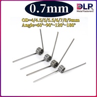 sus304 d0.7mm OD4/4.5/5/5.5/6/7/8/9mm V-shaped spiral torsion spring angle 60/90/120/180 degrees[DLR