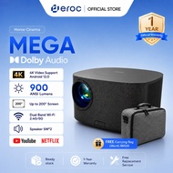 [1 Year Warranty] EROC Mega 8K Mini Projector Screen With WiFi Home Projector portable 900 ANSI / Do
