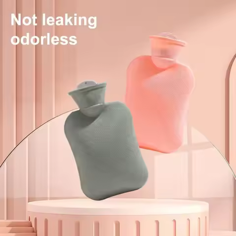 2000ML Hot Water Bottle Thick Rubber Bag Winter Warmer Random color