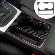 NOBELJIAOO Car Interior Sticker Cup Holder Panel Trim Cover Carbon Fiber Frame Decoration for Audi A
