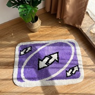 Purple Reverse Card Rug for Girls Rooms Handmade Tufted Rug for Birthday Gift Fluffy Tufted Rug Soft