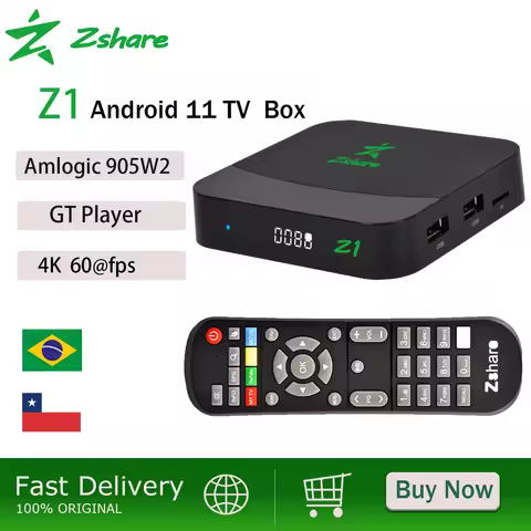 Zshare Z1 Android 11 Set Top Box IP TV 2.4G 10-bit WIFI 2GB/16GB 4K UHD Amlogic S905W2 265/VP9 1080P