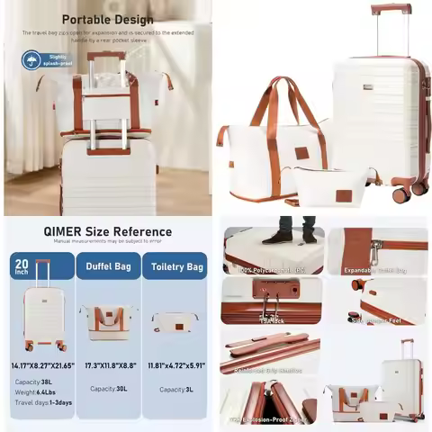 22x14x9 Inch Airline Approved Lightweight Hardshell Luggage with TSA Locks and Quiet Spinners