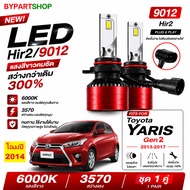 LED Headlight Bulb HIR2 9012 TOYOTA YARIS Year 2013-2017 Projector Glass Ball Model 14 6000K [1 Pair