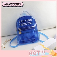 MAXG Candy Color Backpack Transparent PVC Jelly Shoulder Bag All-match Tote Bag Women