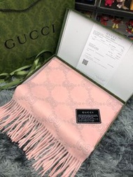 💜GUCCI 古馳雙面羊絨圍巾｜原裝正品配全套包裝（香港順豐包郵）