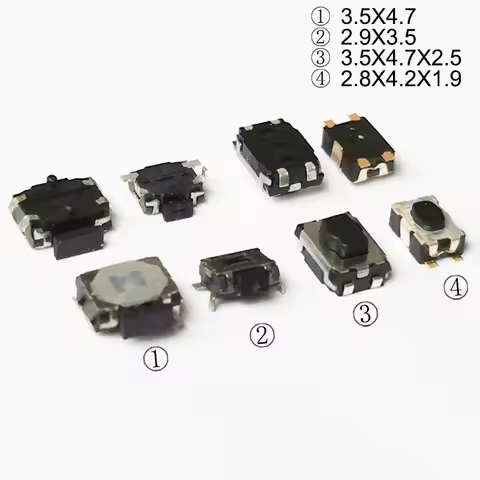 20pieces 4.7x3.5x2.5/2.x3.5/2.8x4.2x1.9mm Momentary Tactile Push Button Switch For Phone Side Button