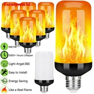 LED Flame Effect Light Bulb E14 E27 B22 Flickering Fire Bulb for Night Club