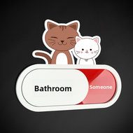 RUIKELAIXIANG | Toilet Signage Cartoon Gender Indicators Home Use Occupied/Available Sign No Smoking