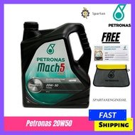 Petronas Mach5 Plus 20W50 20W-50 Engine Oil (4L) - Mileage 5000km Premium Mineral