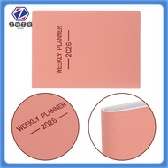 📅 Durable Pink Portable Weekly and Monthly Mini Planner A7 Size, Perfect for Office Notes