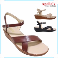 Apollo-E@9843{i~MARIKINA_T:MADE%L:Ladies%d;Wedge&ax;Sandals%vo:BROWN%Dj:BEIGE BLACK