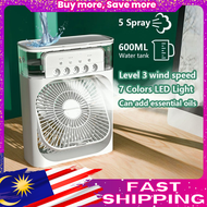 Aroma Air Conditioner Portable Aircond USB Table Mini Fan Water Air Cooler with Light Kipas Angin Meja Berdiri