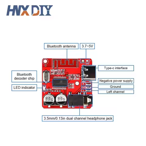 1-10pcs Bluetooth Audio Receiver Board Bluetooth 5.0MP3 Lossless Decoder Board Wireless Stereo Music