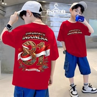 Children's T-shirts for August 17th, Independence Day, and Indonesian Independence Day (ages 3-15 ye