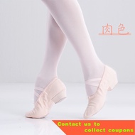 🎈Teacher Dancing Shoes Adult Middle Heel Classical Dance Shoes Women's Ballet Shoes Ethnic Dance Belt with Teacher Soft