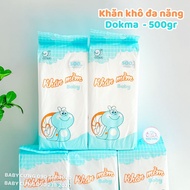 Khăn khô đa năng Baby Dokma túi 500g treo tường tiện lợi tặng kèm móc dán tường