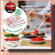 【WUCHT】1ctn 60packs Crystalwrap Crystal Chosptick One Time Use Takeaway Disposable Chopstick Pakai B