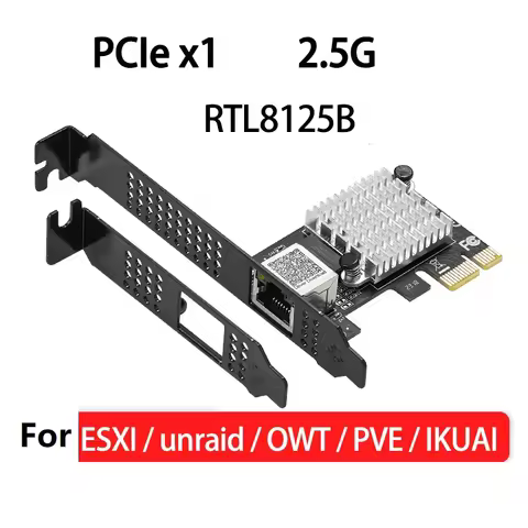 2.5G PCIe GbE Gigabit Network Card RJ45 Ethernet Adapter RTL8125 Chip Single Port for ESXI6.7 PVE ik
