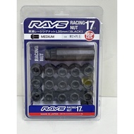 RAYS 17 HEX  MEDIUM Steel NUT / 35mm / Type BLACK / M12 X 1.5 / Open Ended