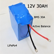 12V 30Ah แบตเตอรี่ลิเธี่ยมฟอสเฟตพร้อมใช้ Lifepo4