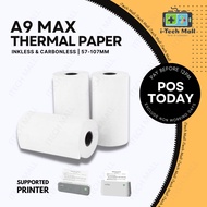 (3PCS) PeriPage A9 A9s Max A40 Thermal Label Printable Paper Sticker Refill Roll 107mm 57mm A6 4 inch