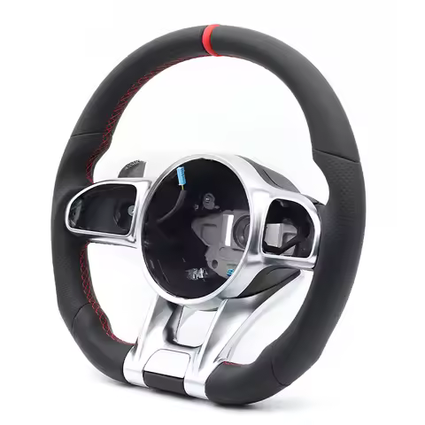 Leather Carbon Fiber Steering Wheel for Mercedes Benz AMG E43 S63 S65 C200 W166 W177 W190 W204 W205 