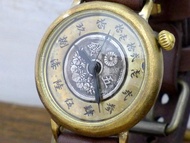 Wanokoku Nana 5 仙硬幣和大錶盤約 38 毫米黃銅手工手錶 (JUM165)