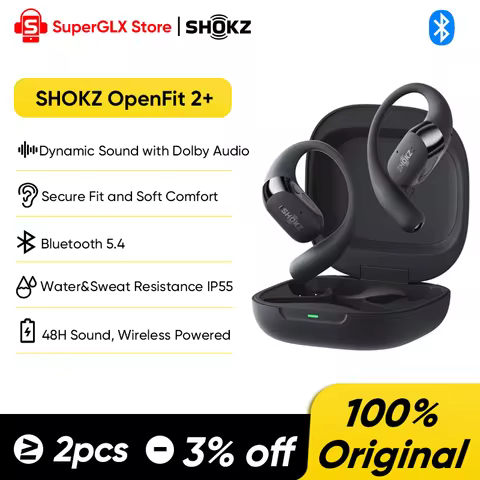 SHOKZ OpenFit 2+ T921 Open Hanging Ear Headsets AI Noise Reduction Dolby Audio Wireless Earphones Du