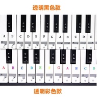 Cash- [Nano No Glue] English Transparent Piano Sound Sticker 88-Key Electronic Keyboard Key Notation