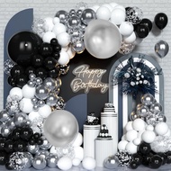 Black Silver Balloon Garland Birthday Party Decoration Set Decoration Birthday Party Birthday Decora