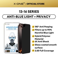 X.One Armorvisor + Privacy for i Phone 17/16/15/14/13 - Clear Anti Blue Light Privacy Fullscreen Scr