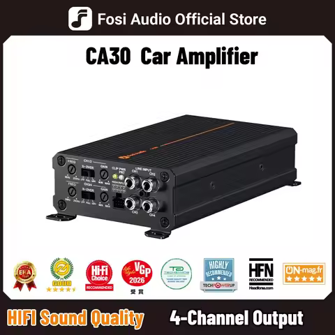 Fosi Audio CA30 Car Audio Power Amplifier 4 Channel Class D HIFI Stereo Amplifier Subwoofer Amp 100W