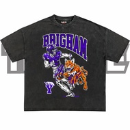 BRIGHAM Washed Oversize T-Shirt | BYU Cougars football Aesthetic t-shirt | Men Women Tops | Unisex B