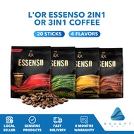 L'OR ESSENSO 2in1 or 3in1 Coffee – 20 Sticks, Smooth & Aromatic Microground Arabica Beans for Rich, 