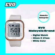 EVO-163 Unisex Digital Sports Watch for Youth | LED Display | Durable Resin Strap l White