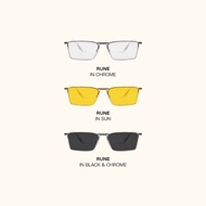 Baobab Eyewear | RUNE Sunglasses | UV Protected Korean Fashion Sunnies For Men and Women Rectangle