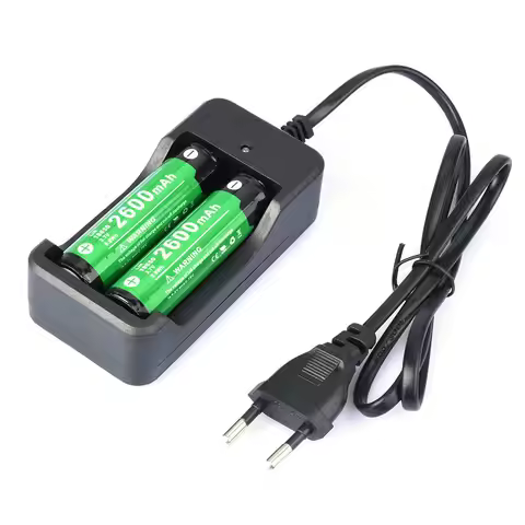 18650 Battery Charger EU Plug 2 Slots Smart Safety Fast Charge 18650 Li-ion Rechargeable Battery Cha