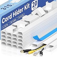 JOYUMY 315in Cord Hider Kit, Paintable Cable Raceway, Cord Covers for Wires on Wall, Cord Hider for