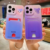 for Huawei Y5 Y6 Prime Y7 Pro 2019 Honor 8A 7A 7C Y6 2018 Nova 2 Lite 6X GR5 2017 Y61 Nova 8 10 Pro 10 SE Phone Case KAWS bear Gradient Color Card Holder Soft Clear Cover