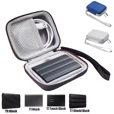 EVA Hard Carrying Case Anti-Scratch Travel Storage Bag External Hard Drive Bag for Samsung T7 Shield