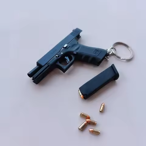 Alloy Empire 1: 3 G17 G34 Viper Mini Metal Shell Pop-up Gun Model Detachable Keychain Military Fan C