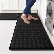 Trecky Relax Kitchen Mat, 2-Piece Set Kitchen Carpet, Anti-Slip Kitchen Mat, Vertical Sink Mat, Wate